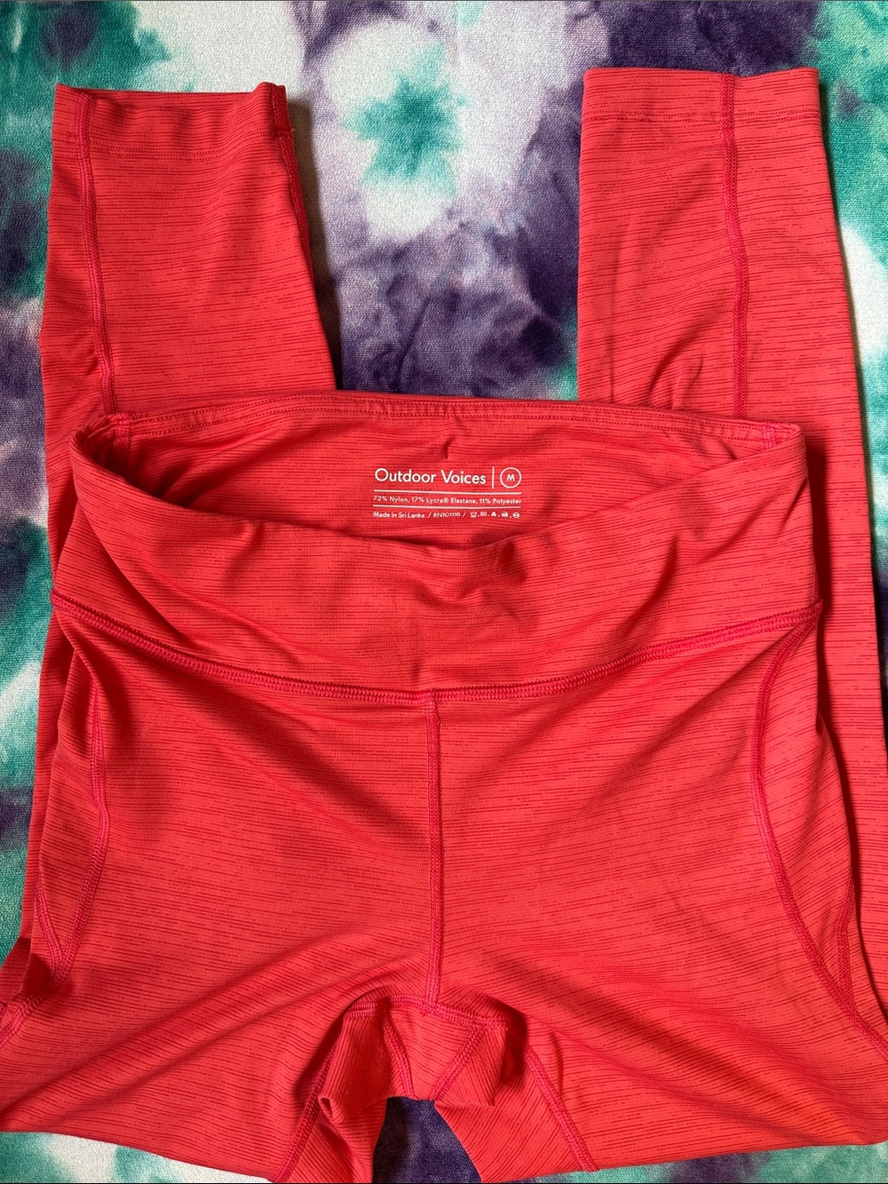 Outdoor Voices Coral Red High-Rise Performance Leggings